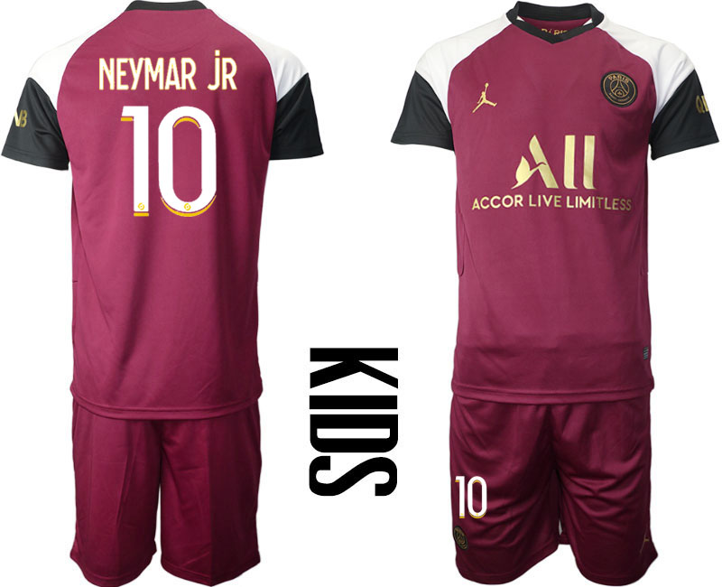 Youth 2020-21 Paris Saint-Germain away 10# NEYMAR JR soccer jerseys.