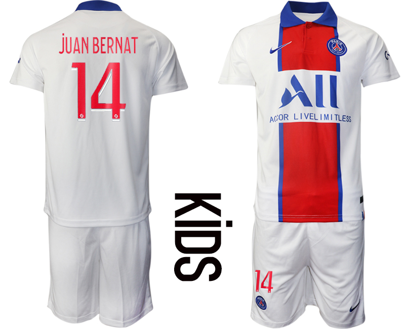 Youth 2020-21 Paris Saint-Germain away 14# JUAN BERNAT soccer jerseys