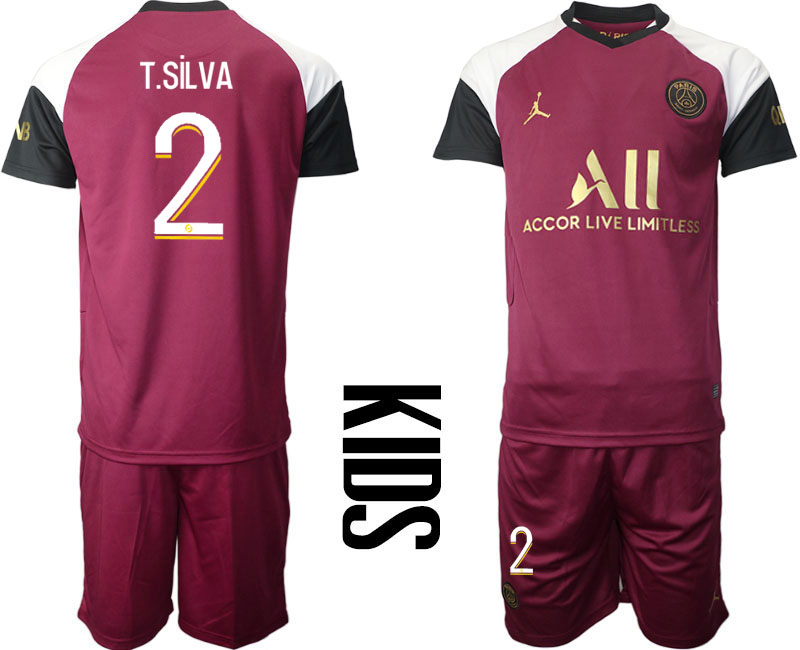 Youth 2020-21 Paris Saint-Germain away 2# T.SILVA soccer jerseys.