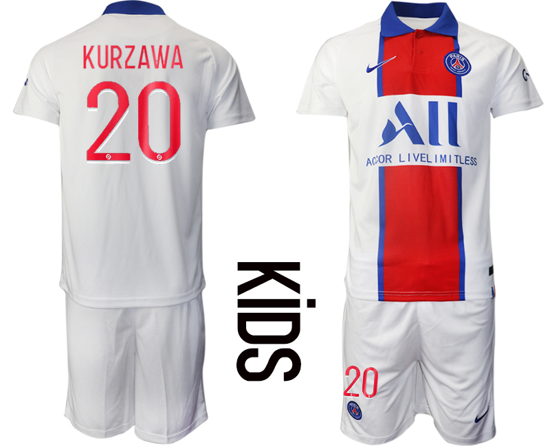 Youth 2020-21 Paris Saint-Germain away 20# KURZAWA soccer jerseys
