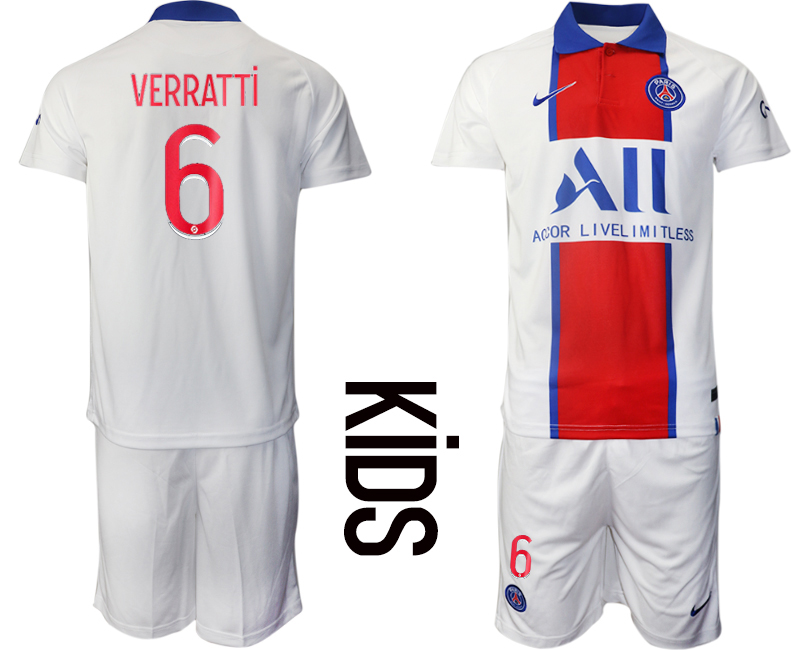 Youth 2020-21 Paris Saint-Germain away 6# VERRATTI soccer jerseys