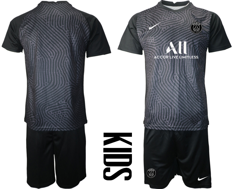 Youth 2020-21 Paris Saint-Germain black goalkeeper soccer jerseys
