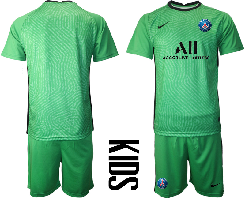 Youth 2020-21 Paris Saint-Germain green goalkeeper soccer jerseys