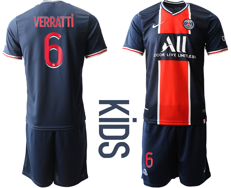 Youth 2020-21 Paris Saint-Germain home 6# VERRATTI soccer jerseys