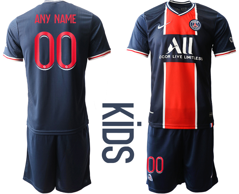Youth 2020-21 Paris Saint-Germain home any name custom soccer jerseys
