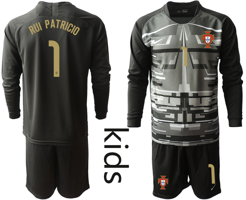 Youth 2020-21 Portugal black goalkeeper 1# RUI PATRICIO long sleeve soccer jerseys
