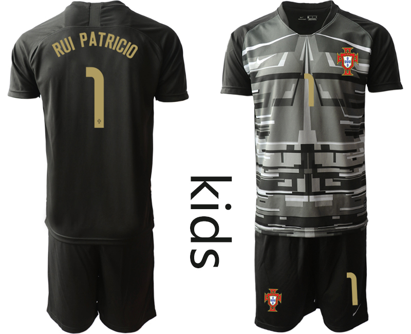 Youth 2020-21 Portugal black goalkeeper 1# RUI PATRICIO soccer jerseys