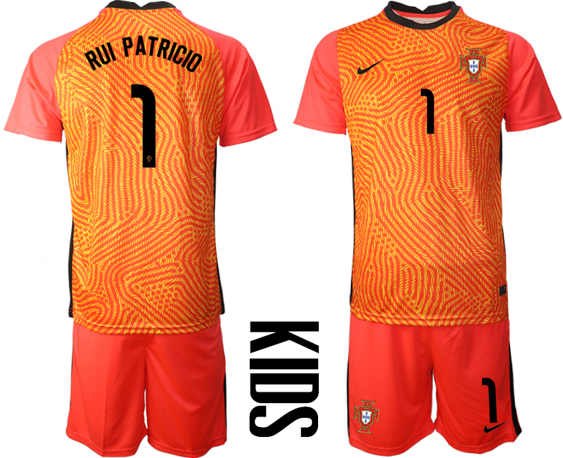 Youth 2020-21 Portugal red goalkeeper 1# RUI PATRICIO soccer jerseys