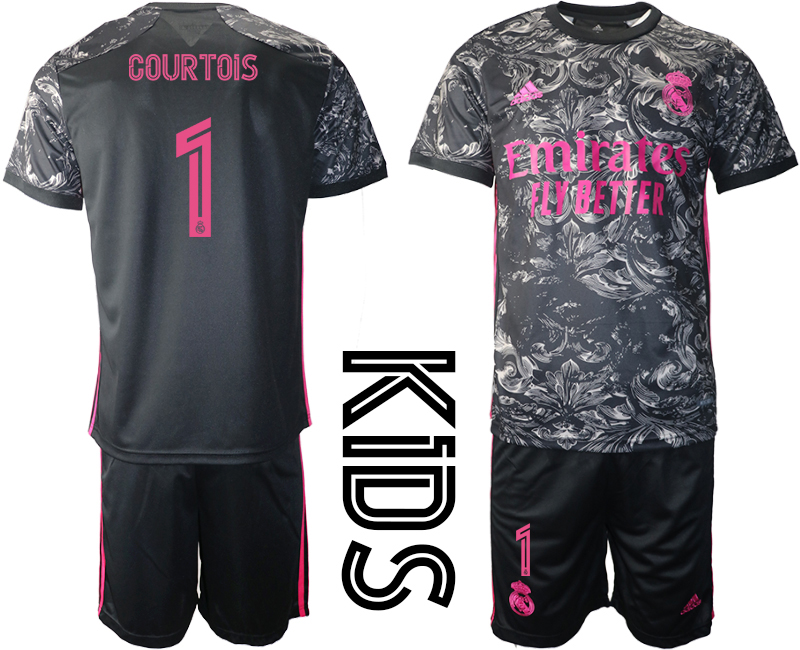 Youth 2020-21 Real Madrid away  1# COURTOIS soccer jerseys