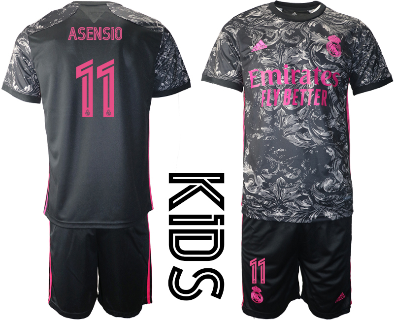 Youth 2020-21 Real Madrid away  11# ASENSIO soccer jerseys