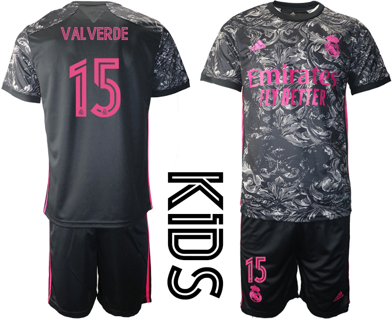 Youth 2020-21 Real Madrid away  15# VALVERDE soccer jerseys