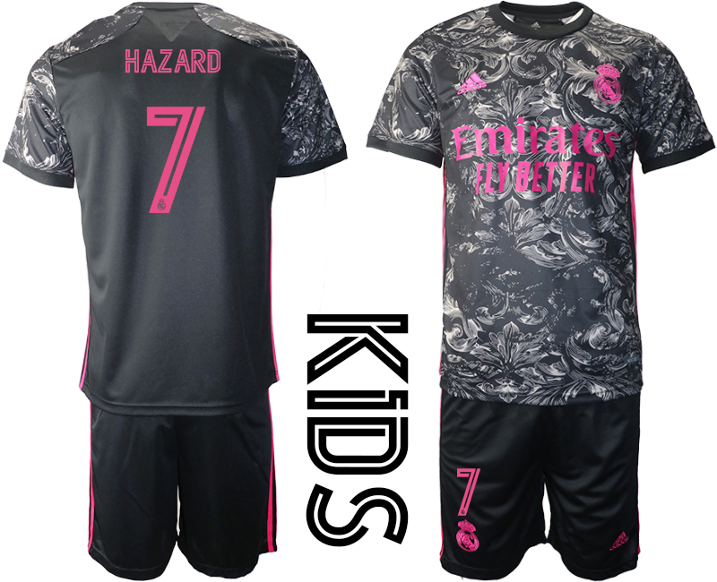 Youth 2020-21 Real Madrid away  7# HAZARD soccer jerseys