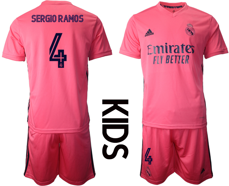 Youth 2020-21 Real Madrid away 4# SERGIO RAMOS soccer jerseys