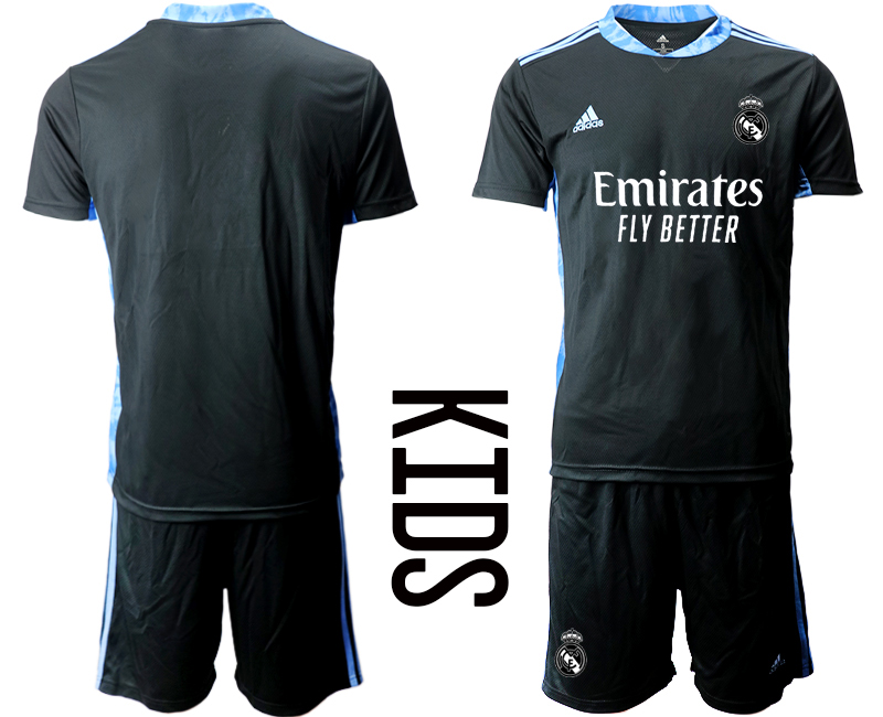 Youth 2020-21 Real Madrid black goalkeeper soccer jerseys