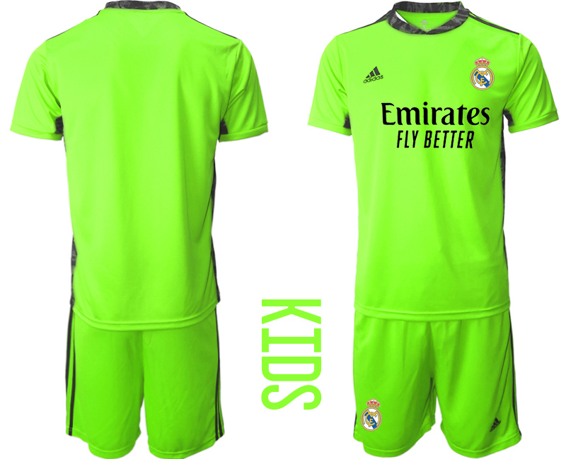 Youth 2020-21 Real Madrid fluorescent green goalkeeper soccer jerseys