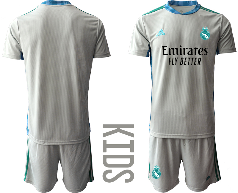 Youth 2020-21 Real Madrid gray goalkeeper soccer jerseys