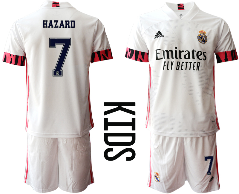 Youth 2020-21 Real Madrid home  7# HAZARD soccer jerseys