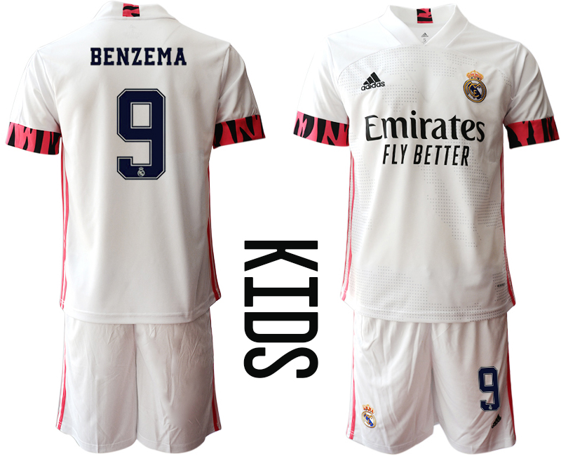 Youth 2020-21 Real Madrid home  9# BENZEMA soccer jerseys
