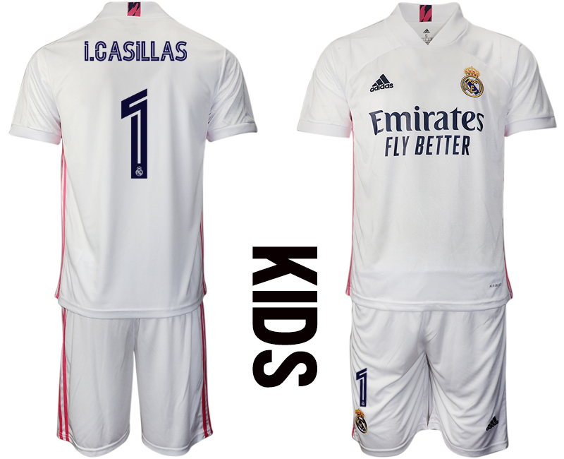 Youth 2020-21 Real Madrid home 1# I.CASILLAS soccer jerseys