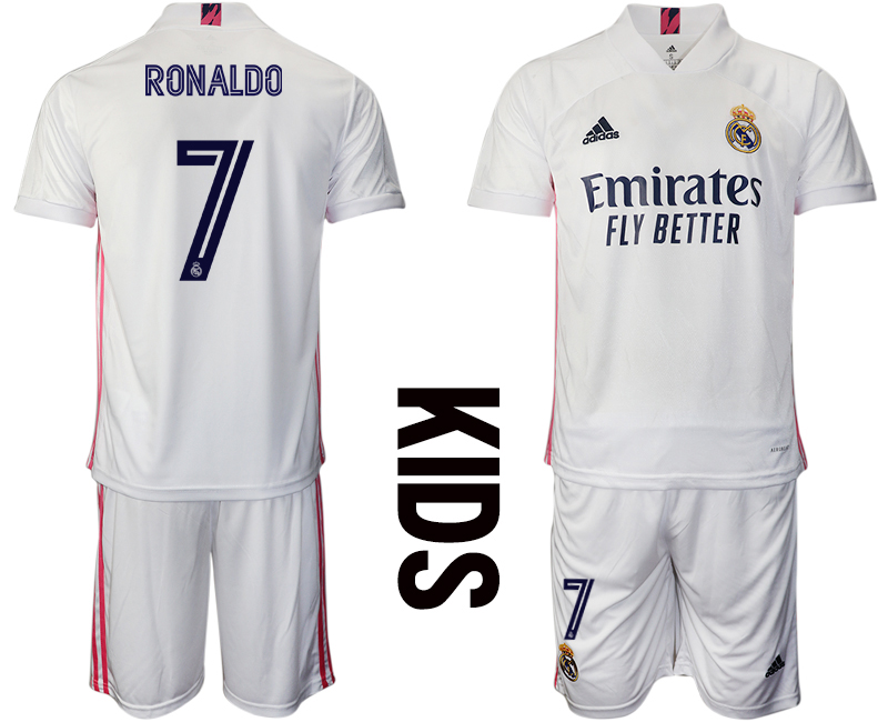 Youth 2020-21 Real Madrid home 7# RONALDO soccer jerseys