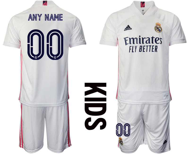 Youth 2020-21 Real Madrid home any name custom soccer jerseys