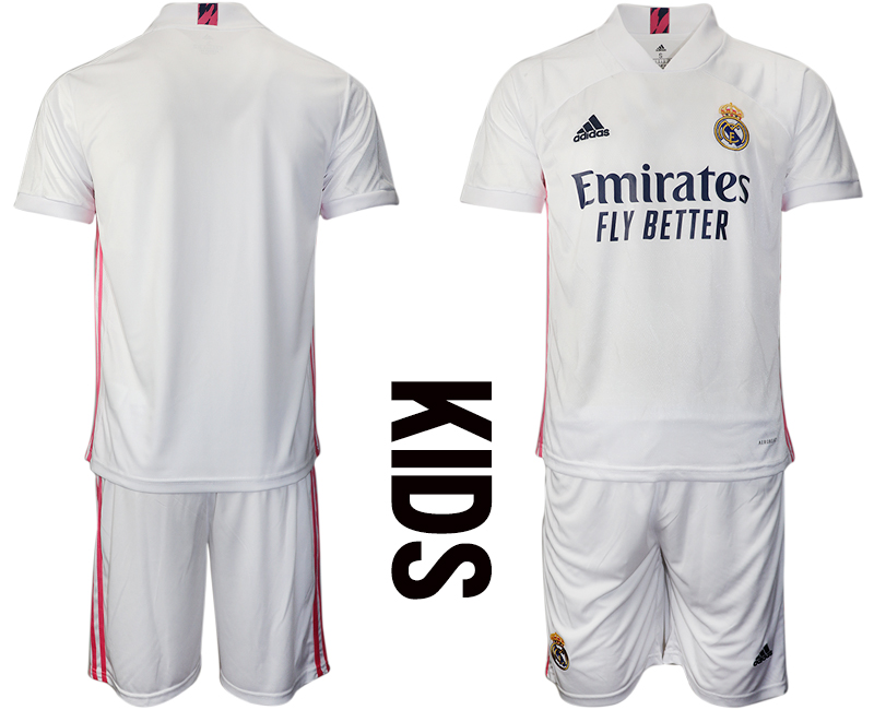 Youth 2020-21 Real Madrid home soccer jerseys