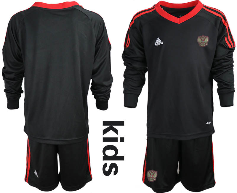 Youth 2020-21 Russia black goalkeeper  long sleeve soccer jerseys.
