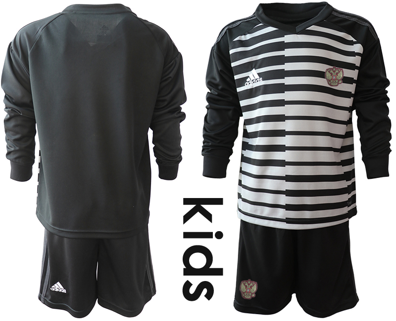 Youth 2020-21 Russia black goalkeeper  long sleeve soccer jerseys