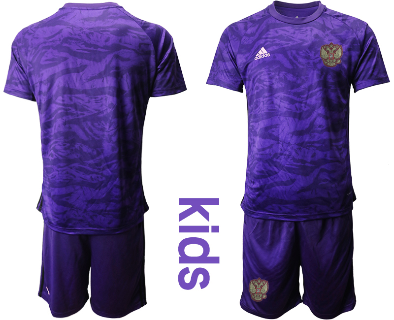 Youth 2020-21 Russia purple goalkeeper soccer jerseys.