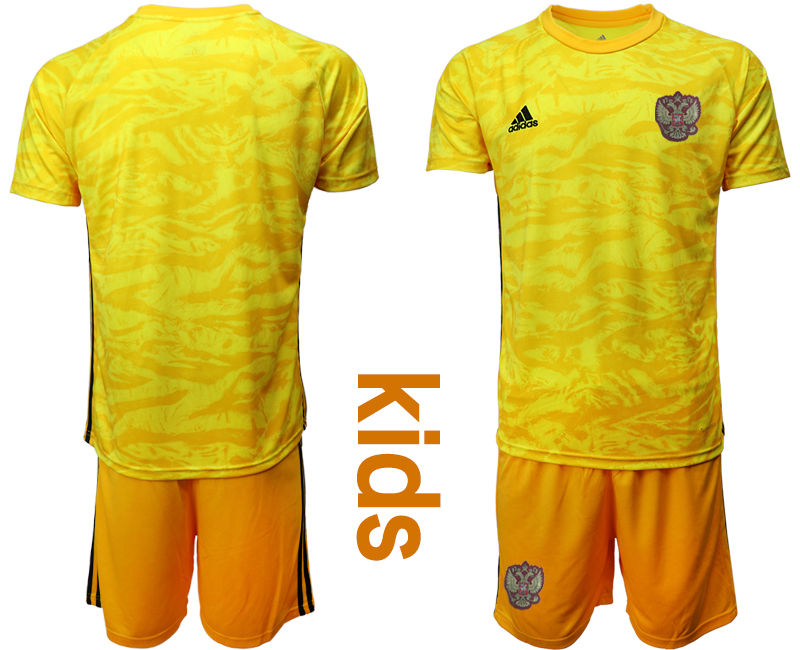 Youth 2020-21 Russia yellow goalkeeper soccer jerseys