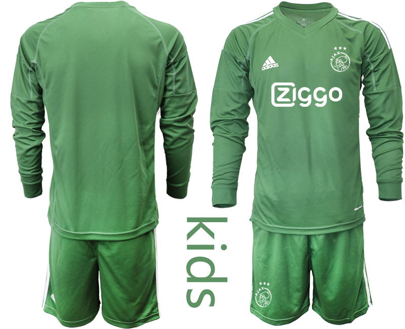Youth 2020-21 ajax army green goalkeeper long sleeve soccer jerseys