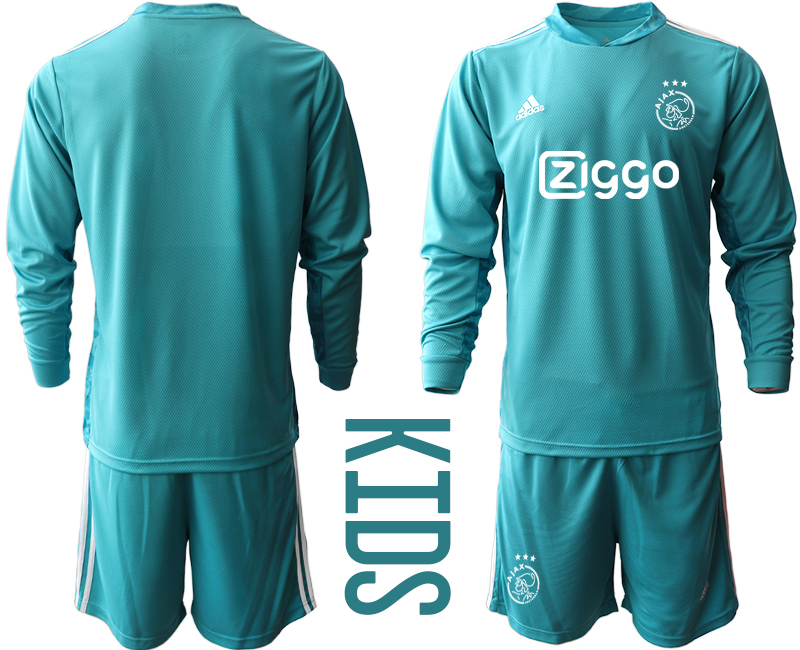 Youth 2020-21 ajax lake blue goalkeeper long sleeve soccer jerseys
