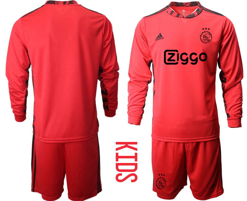 Youth 2020-21 ajax red goalkeeper long sleeve soccer jerseys