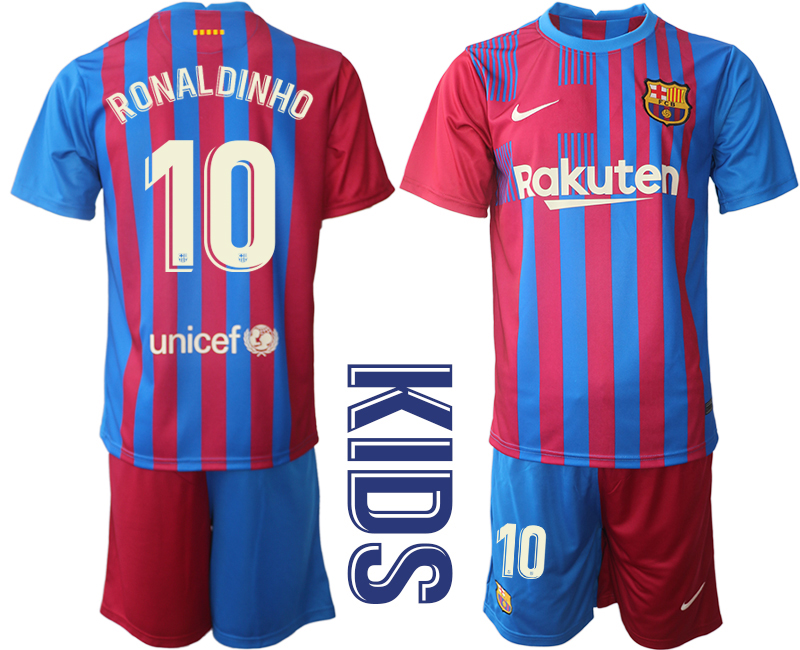 Youth 2021-2022 Club Barcelona home red 10 Nike Soccer Jerseys