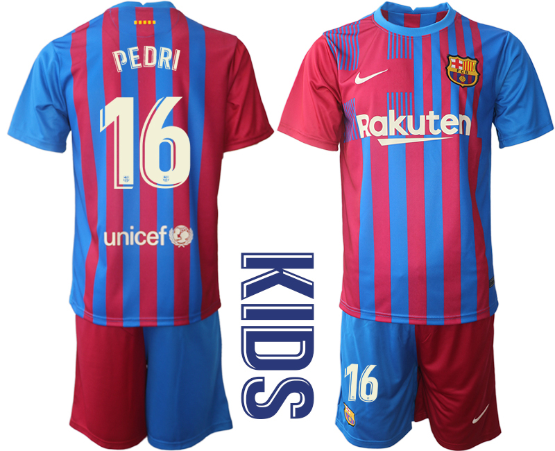 Youth 2021-2022 Club Barcelona home red 16 Nike Soccer Jersey