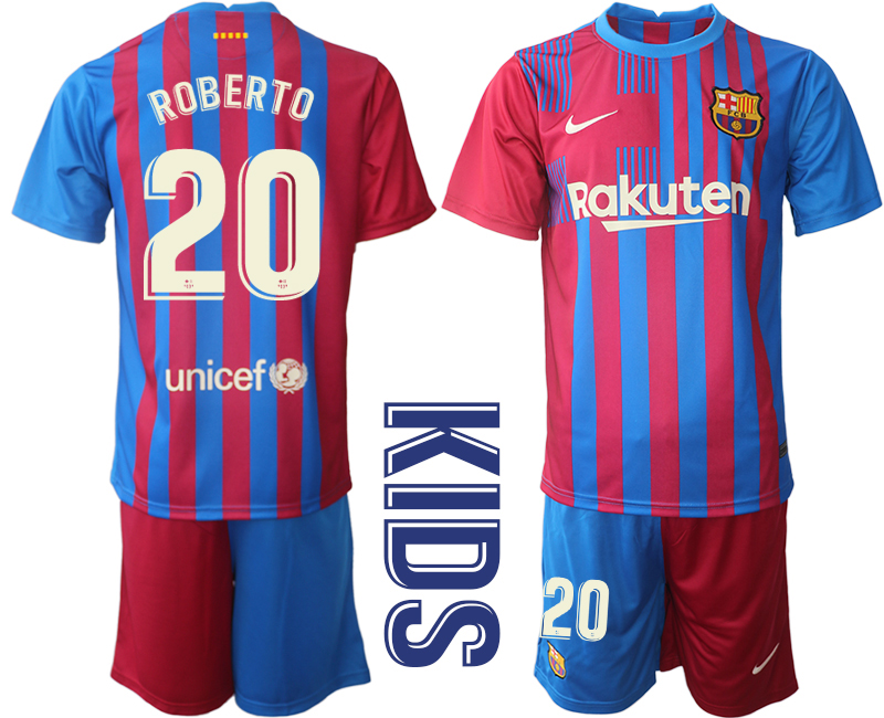 Youth 2021-2022 Club Barcelona home red 20 Nike Soccer Jerseys