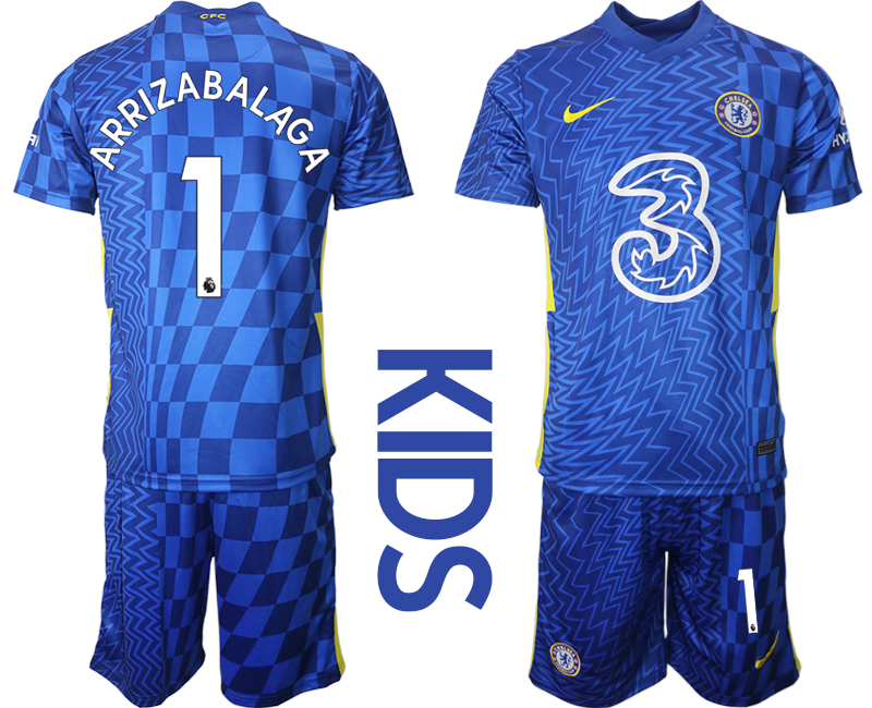 Youth 2021-2022 Club Chelsea FC home blue 1 Nike Soccer Jerseys