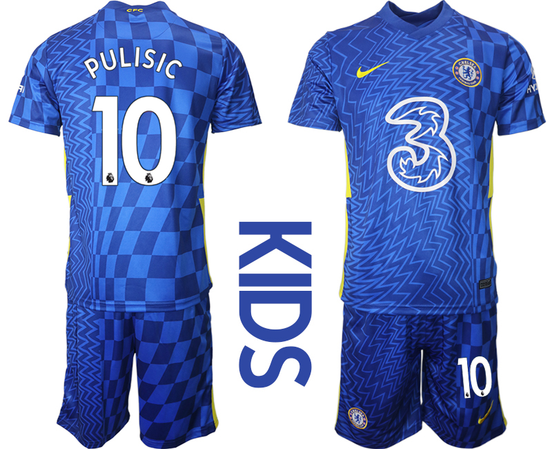 Youth 2021-2022 Club Chelsea FC home blue 10 Nike Soccer Jerseys
