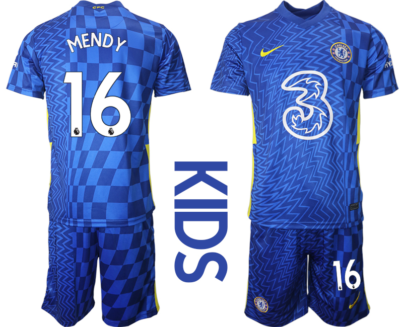 Youth 2021-2022 Club Chelsea FC home blue 16 Nike Soccer Jerseys