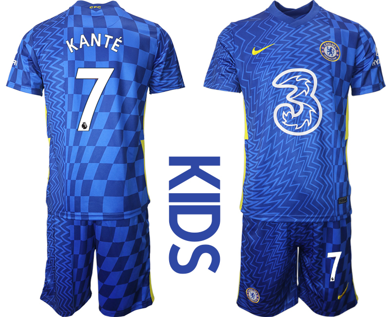 Youth 2021-2022 Club Chelsea FC home blue 7 Nike Soccer Jerseys