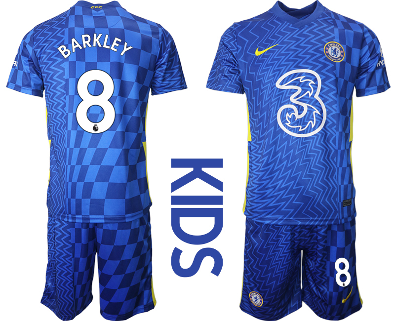 Youth 2021-2022 Club Chelsea FC home blue 8 Nike Soccer Jerseys