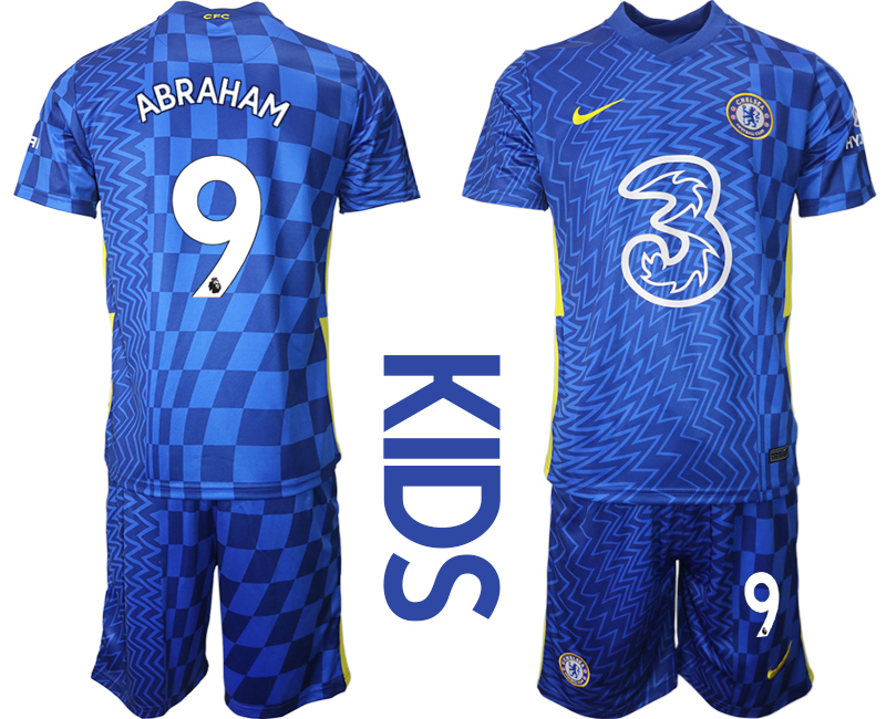 Youth 2021-2022 Club Chelsea FC home blue 9 Nike Soccer Jerseys