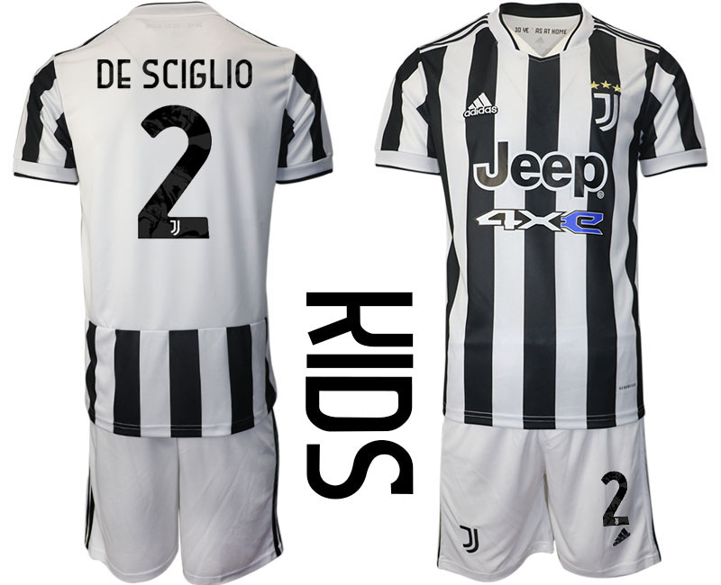 Youth 2021-2022 Club Juventus home white 2 Adidas Soccer Jersey