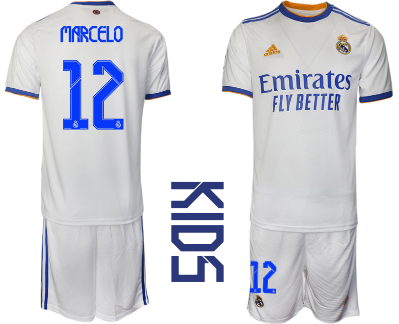 Youth 2021-2022 Club Real Madrid home white 12 Soccer Jerseys