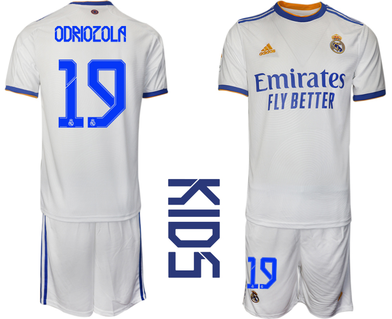 Youth 2021-2022 Club Real Madrid home white 19 Soccer Jerseys