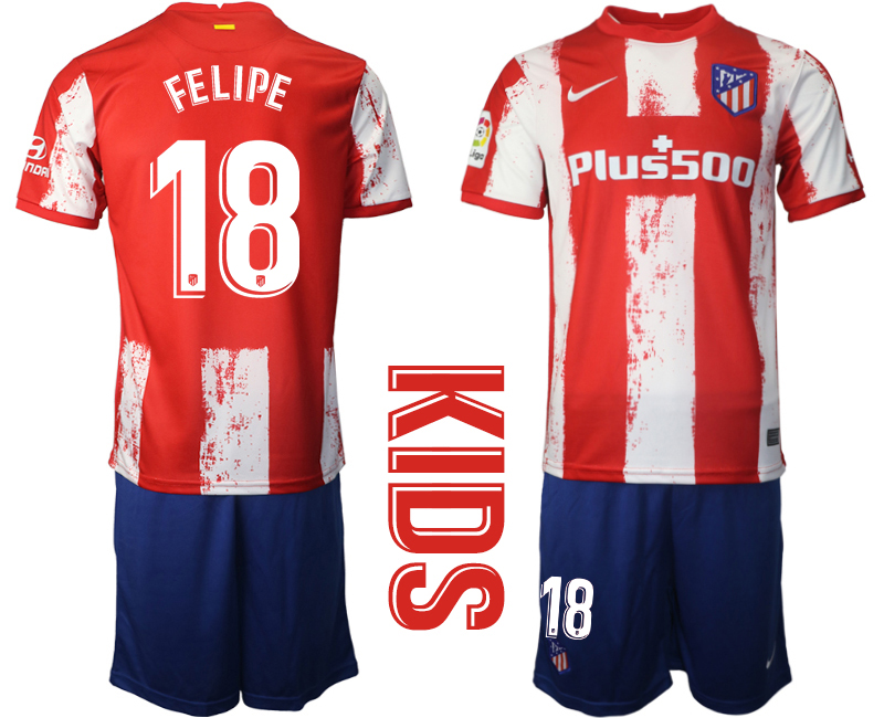 Youth 2021-22 Atlético Madrid home 18# FELIPE soccer jerseys