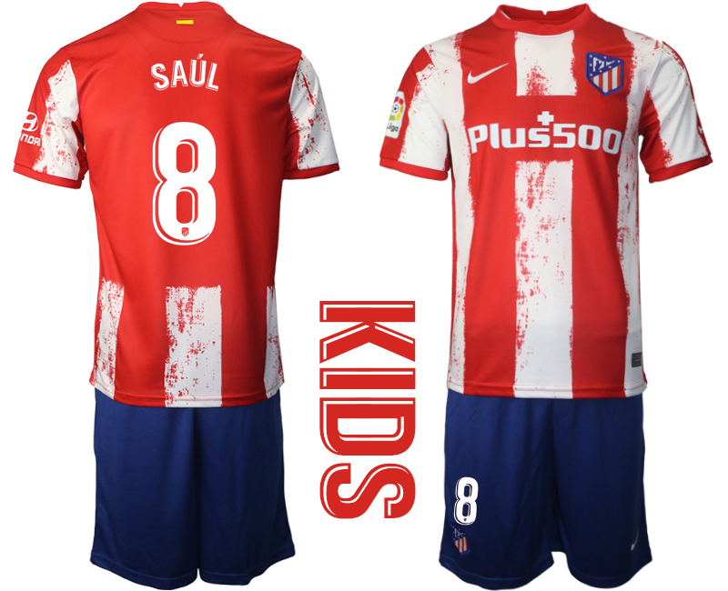 Youth 2021-22 Atlético Madrid home 8# SAUL soccer jerseys