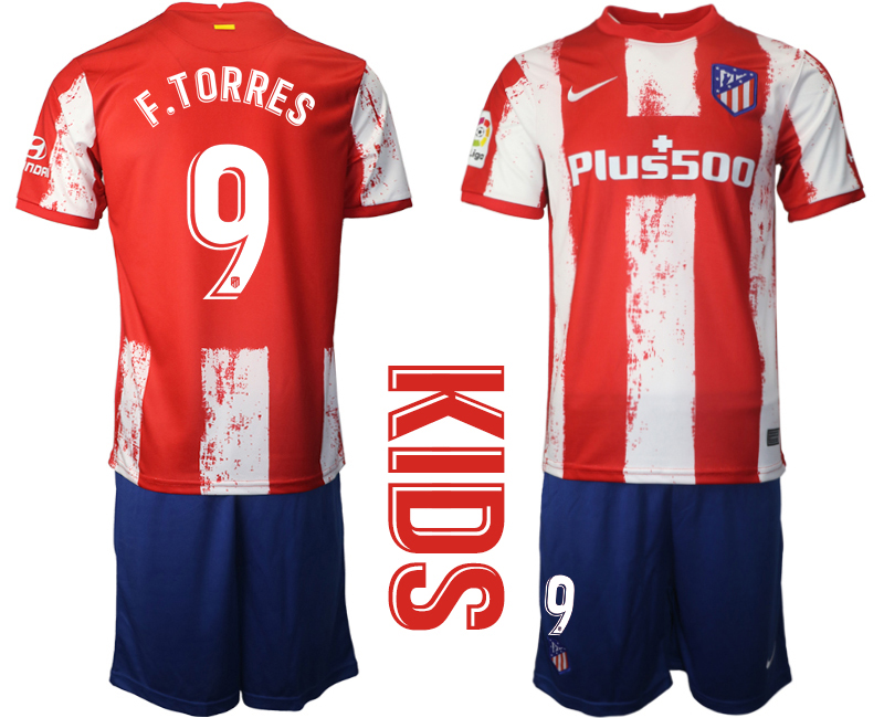 Youth 2021-22 Atlético Madrid home 9# F.TORRES soccer jerseys