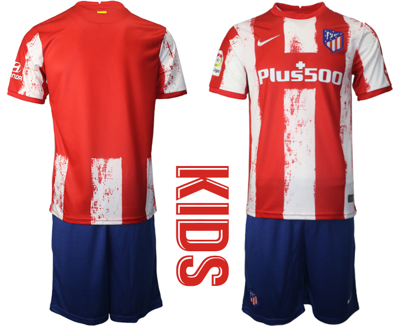 Youth 2021-22 Atlético Madrid home soccer jerseys