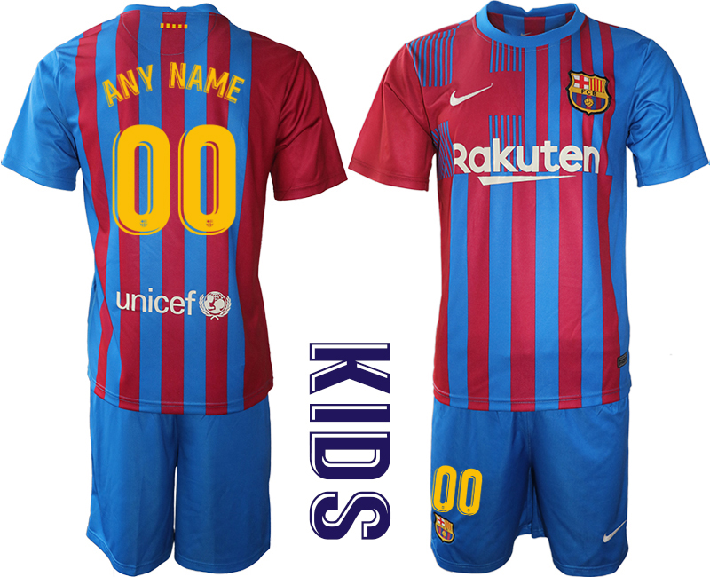 Youth 2021-22 Barcelona home away any name custom soccer jerseys